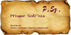 Pfluger Szénia névjegykártya